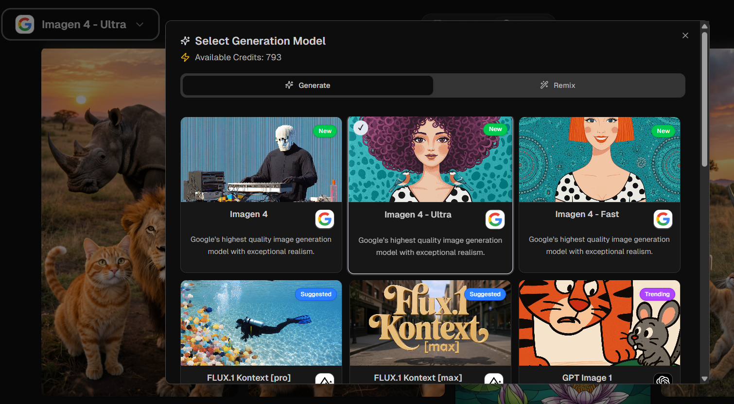 Select Generation Model